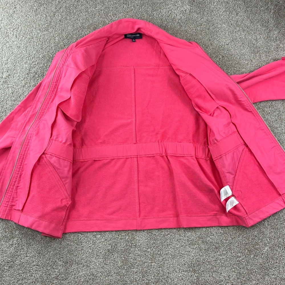 Jones New York Women's Jacket XL Bright Pink Utility Jacket Lightweight - Cute! - Picture 2 of 11
